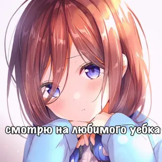 💕 смотрю на любимого уебка Anime, Ragazza, Linguaggio offensivo, Personaggio, Cartone animato telegram sticker
