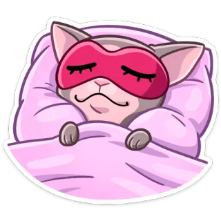 😴 고양이, 잠, 귀여운, 동물, 자는, 만화, 스티커 telegram sticker