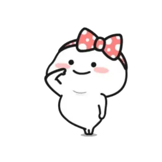 🪃 nhãn dán, hoạt hình, dễ thương, nhân vật, nơ, hồng telegram sticker