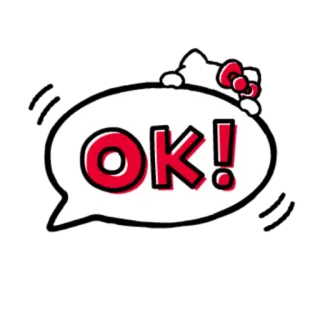 👌 Hello Kitty OK! hello kitty, ok, cute, kawaii, speech bubble telegram sticker