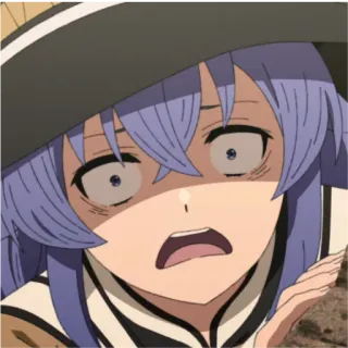 🙀 Roxy Migurdia Mushoku Tensei anime, sốc, sợ hãi, nữ, nhân vật, Mushoku Tensei telegram sticker