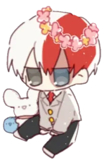 ☺️ Shoto Todoroki My Hero Academia Anime, Naklejka, Chibi, Słodkie, Shoto Todoroki, My Hero Academia telegram sticker