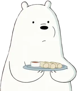 🍛 Ice Bear We Bare Bears Desenho animado, Urso, Urso polar, Comida, Rolinhos primavera telegram sticker