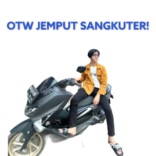 🤪 OTW JEMPUT SANGKUTER! motocykl, skuter, transport, pojazd, mężczyzna, okulary, jazda telegram sticker