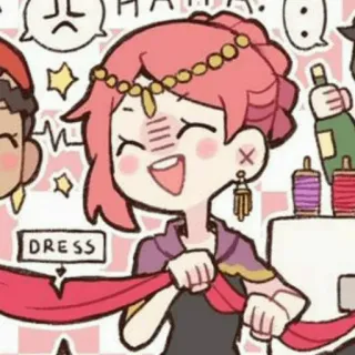 ☔️ DRESS dress, cartoon, cute, happy, sticker telegram sticker