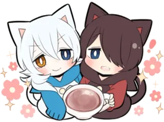 Black Kitten & White Kitten whatsapp stickers