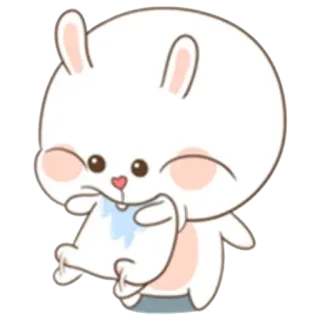 😋 coelho, fofo, desenho animado, animal, kawaii, adesivo whatsapp sticker