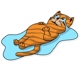 😫 cat, sad, crying, animal, cartoon, sticker telegram sticker