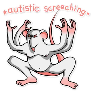 👻 autistic screeching rata, chirrido, dibujos animados, animal, humor, ofensivo telegram sticker