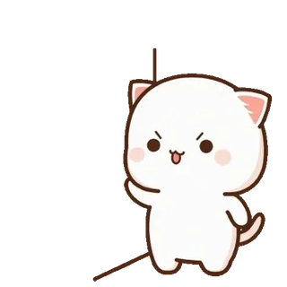 💬 кот, мультик, милый, животное, наклейка telegram sticker