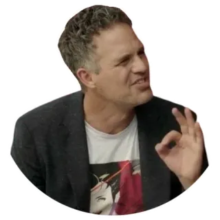 👌 Mark Ruffalo mark ruffalo, actor, celebrity, meme, okay sign telegram sticker