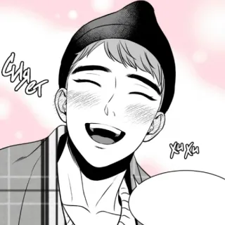 ☺️ Счастье มีความสุข, ผู้ชาย, ยิ้ม, ความสุข, ภาพเหมือน, การ์ตูน telegram sticker