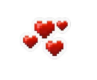 💕 minecraft, harten, pixel art, videogame telegram sticker