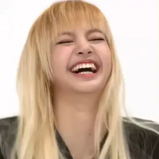😆 Lisa kpop, idol, asiatisch, frau, sängerin, lächeln, lachen telegram sticker