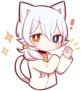 💪 кот, аниме, чиби, милый, манга, каваи telegram sticker