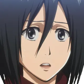 😧 Mikasa Ackerman Attack on Titan Anime, Personage, Meisje, Mikasa, Attack on Titan telegram sticker