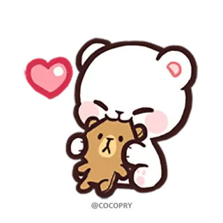 😝 ours, mignon, cœur, dessin animé, animal, kawaii whatsapp sticker
