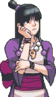 🤔 Maya Fey Ace Attorney anime, video game, Maya Fey, Ace Attorney telegram sticker