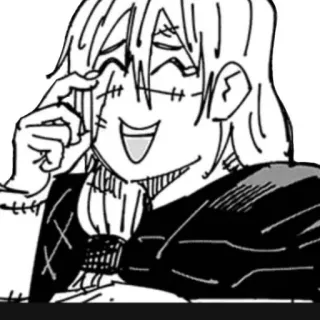 😂 Suguru Geto Jujutsu Kaisen Anime, Manga, uśmiechnięty, czarno-białe, Suguru Geto, Jujutsu Kaisen telegram sticker