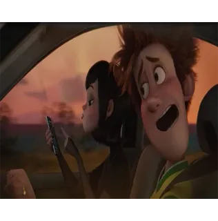 📲 Mavis Hotel Transylvania Мультфильм, Анимация, Машина, Фильм, Сцена, Вождение telegram sticker
