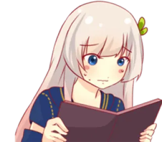 📖 Anime, Gadis, Imut, Manga, Seragam sekolah, Khawatir telegram sticker