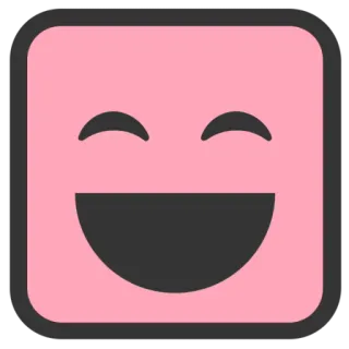 😀 emoji, feliz, cara, sonrisa, rosa, cuadrado, icono telegram sticker