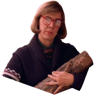 😕 Log Lady Twin Peaks Signora Ceppo, Twin Peaks, serie TV, donna, ceppo telegram sticker