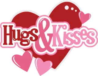 💕 Hugs & Kisses love, hugs, kisses, valentines day, romantic, heart telegram sticker