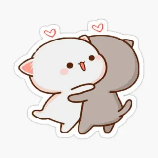 🥰 gato, fofo, adesivo, abraçando, kawaii, adorável, animais whatsapp sticker