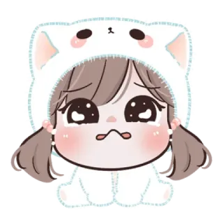 😭 мультик, милый, девочка, грустный, плачущий, каваи telegram sticker