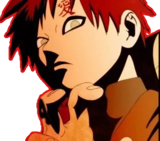 😡 Gaara Naruto 愛 anime, character, gaara, naruto, ninja telegram sticker