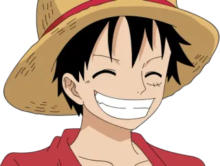 😄 Monkey D. Luffy One Piece 애니메이션, 원피스, 몽키 D. 루피, 밀짚모자, 해적 telegram sticker
