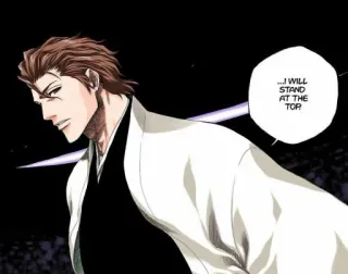 💜 Aizen Bleach ... I WILL STAND AT THE TOP... アニメ, マンガ, 藍染, 悪役, ブリーチ, 剣 telegram sticker
