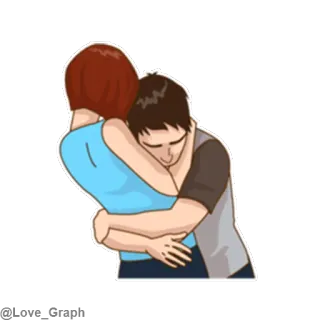 🤗 hug, love, affection, couple, embrace telegram sticker