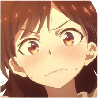 👼 Anime, Chica, Enojado, Expresión, Dibujos animados, Retrato telegram sticker