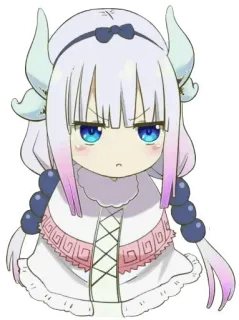 😒 Kanna Kamui Miss Kobayashi's Dragon Maid Anime, Kanna Kamui, Drago, Carino, Miss Kobayashi's Dragon Maid, Personaggio telegram sticker