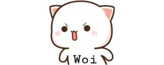 👑 Woi 만화, 고양이, 화난, 귀여운, 스티커, 동물 whatsapp sticker
