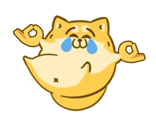 🐶 doge, hund, weinen, yoga, meditation, zen, aufkleber telegram sticker