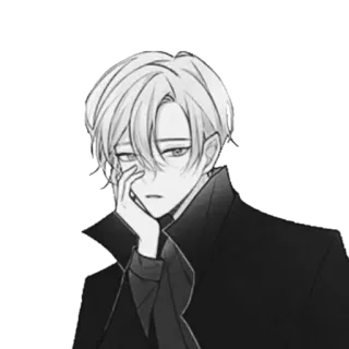 🪁 อนิเมะ, มังงะ, ตัวละคร, ขาวดำ, เศร้า, อีโม telegram sticker