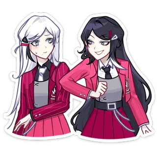 ☺️ Anime, Meisjes, Schooluniform, Personages, Leuk, Sticker telegram sticker