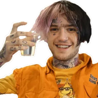 😄 Lil Peep lil peep, rapero, música, retrato, cantante, tatuaje whatsapp sticker