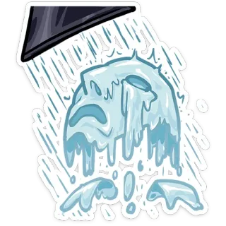 👻 ducha, agua, triste, llorando, melancolía, sentimiento, emociones telegram sticker