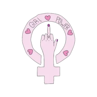 🖕 GIRL POWER girl power, feminism, middle finger, offensive gesture, venus symbol telegram sticker