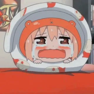 🥤 Umaru Doma Himouto! Umaru-chan Anime, Pleurs, Kawaii, Dessin animé, Triste telegram sticker