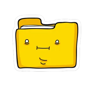 😐 folder, icon, file, cartoon, office, document telegram sticker