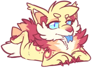 😔 furry, canine, animal, wolf, cartoon, sticker telegram sticker