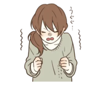 😡 うううう... upset, frustrated, angry, cartoon, emotion, anime whatsapp sticker