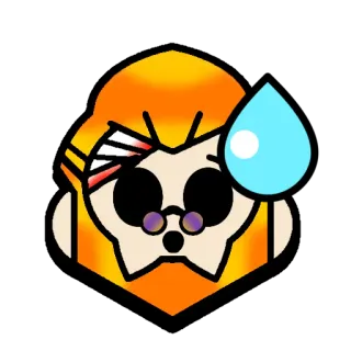 😱 sticker, sweat drop, character, face, glasses, expression telegram sticker