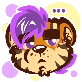😑 ... 동물, 호랑이, 스티커, 귀여운, 만화, 털 telegram sticker