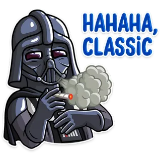 😄 Darth Vader Star Wars HAHAHA, CLASSIC darth vader, palenie, klasyczny, haha, śmieszne, mem telegram sticker